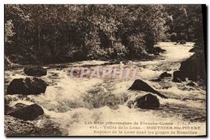 Old Postcard Vallee de la Loue Mouthier Haute Pierre Loue rapids in the gorge...