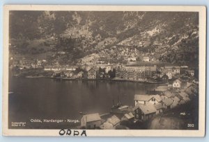 Norway Postcard Odda Hardanger River View c1940's Vintage RPPC Photo
