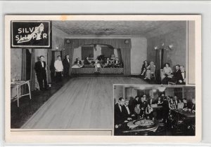 RPPC Reno, Nevada SILVER SLIPPER Casino Interior ca 1920s Vintage Photo Postcard