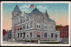 New Hampshire MANCHESTER Post Office - pm1920 - White Border