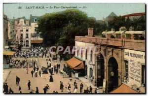 Old Postcard Saint Malo Place Chateaubriand