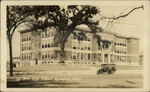 Wakefield MA New High School Old Truck of Van c1920 Real Photo Postcard