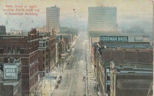 MEMPHIS, Tennessee, 1910; Main Street at night