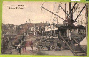 aa9487 - VINTAGE POSTCARD GENOA CITY: Emigrant landing-
