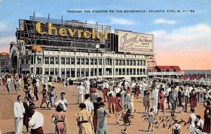 Feeding The Pigeons On The Boardwalk - Atlantic City, New Jersey NJ