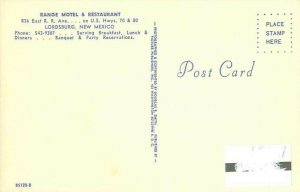 Lordsburg, New Mexico Range Motel & Restaurant Interior Chrome Postcard