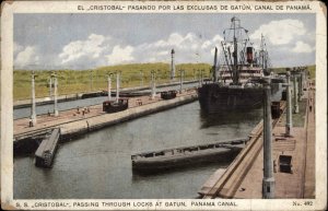 Steamship Cristobal Gatun Panama Canal Steamer Ship c1910 Vintage Postcard