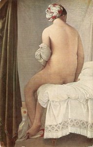 J. Ingres. The Bather. Nude Fine art, ñpainting, old vintage French postcard