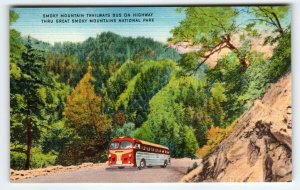 Great Smokey Mountains National Park Old Bus North Carolina Postcard NC Unused