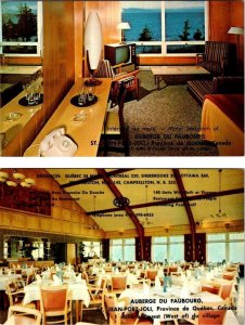 2~Postcards ST JEAN-PORT-JOLI Quebec Canada  AUBERGE DU FAUBOURG Motel Room~Cafe