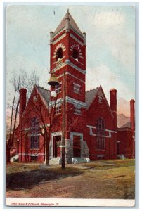 1907 Grace M.E. Church Chapel Exterior Building Bloomington Illinois IL Postcard