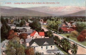 Looking North from High School San Bernardino California Postcard