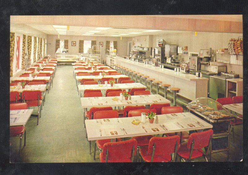 GETTYSBURG PENNSYLVANIA PA. GLENN'S DINER INTERIOR ADVERTISING POSTCARD COUNTER