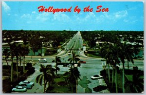 Vtg Hollywood-by-the-Sea Florida FL Birdseye Street View 1970s Postcard