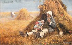 C-1910 Country Life relaxing in hay Tuck postcard 12450