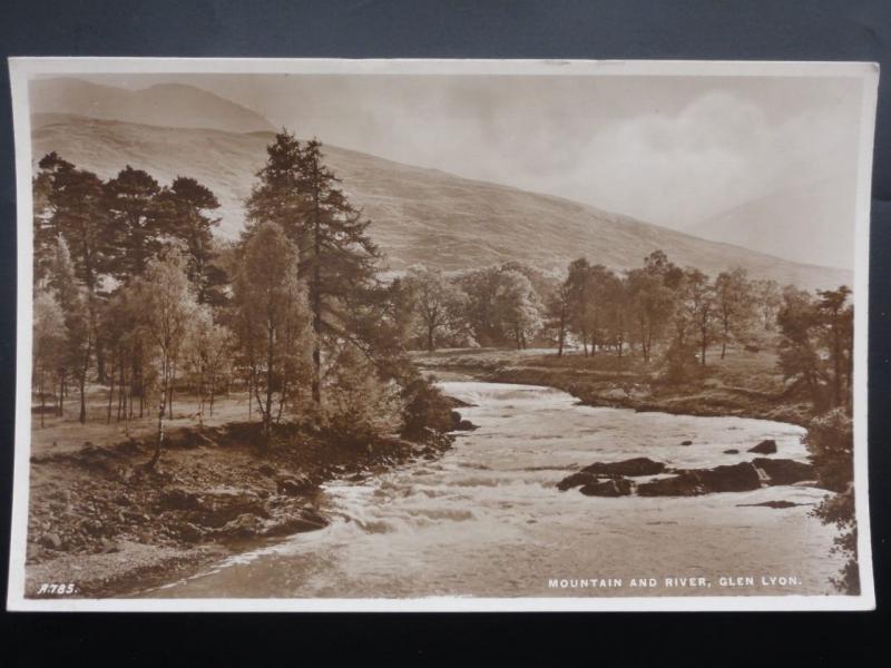 Perthshire MOUNTAIN AND RIVER, GLEN LYON - Old RP Postcard