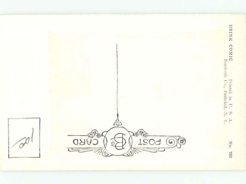 Bamforth Comic signed DRUNK MAN WAITING AT THE GATE AB9993@