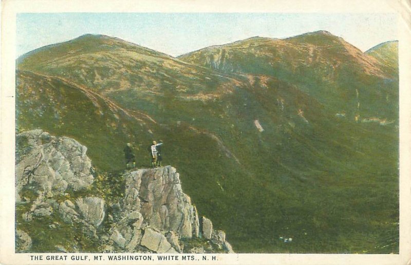 Mount Washington, New Hampshire, Great Gulf 1923 Postmark, People on Rock