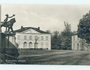 old rppc STATUE & BUILDING Drottningholm - Ekero Stockholm County Sweden HM2211