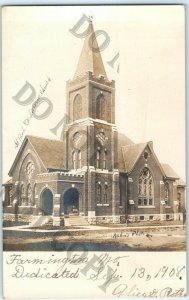 c1908 Farmington, MO Church RPPC St Paul Lutheran Kahn's Real Photo Missouri A13 