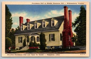 Williamsburg, Virginia - Providence Hall  - Postcard