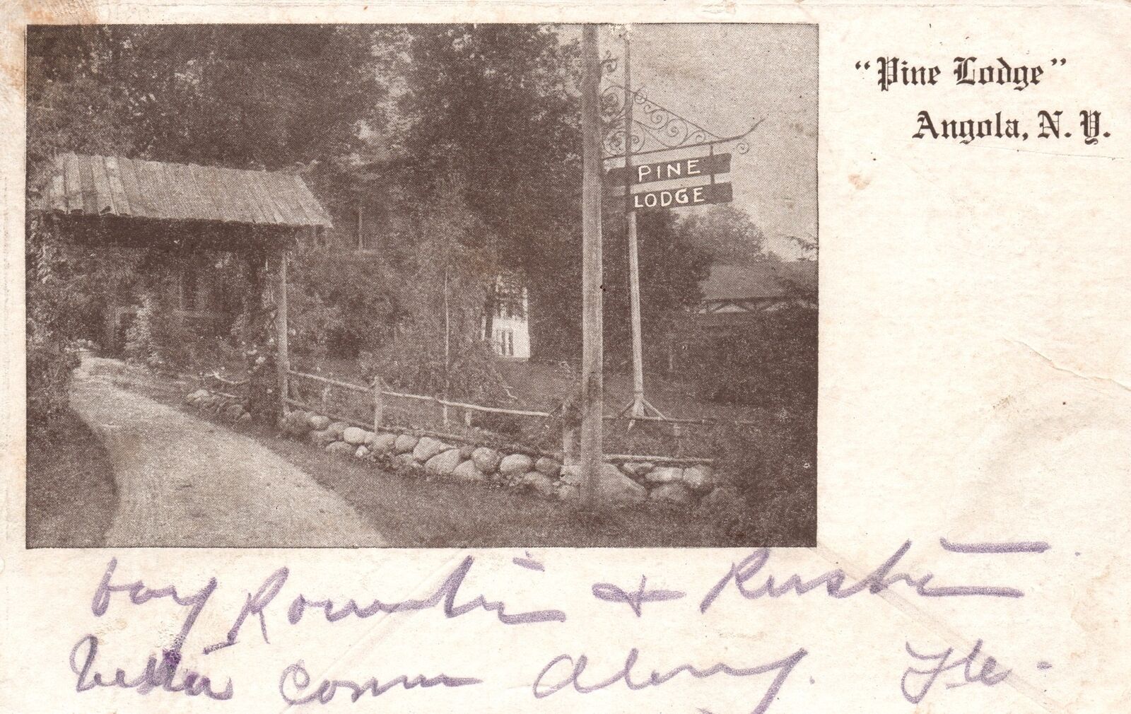 Vintage Postcard 1906 Pine Lodge Vacation Historical Landmark Angola ...