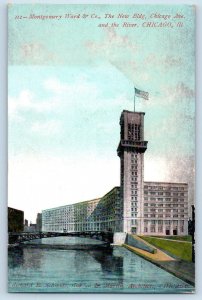c1910's Montgomery Ward & Co. Chicago Ave. The River Chicago Illinois Postcard