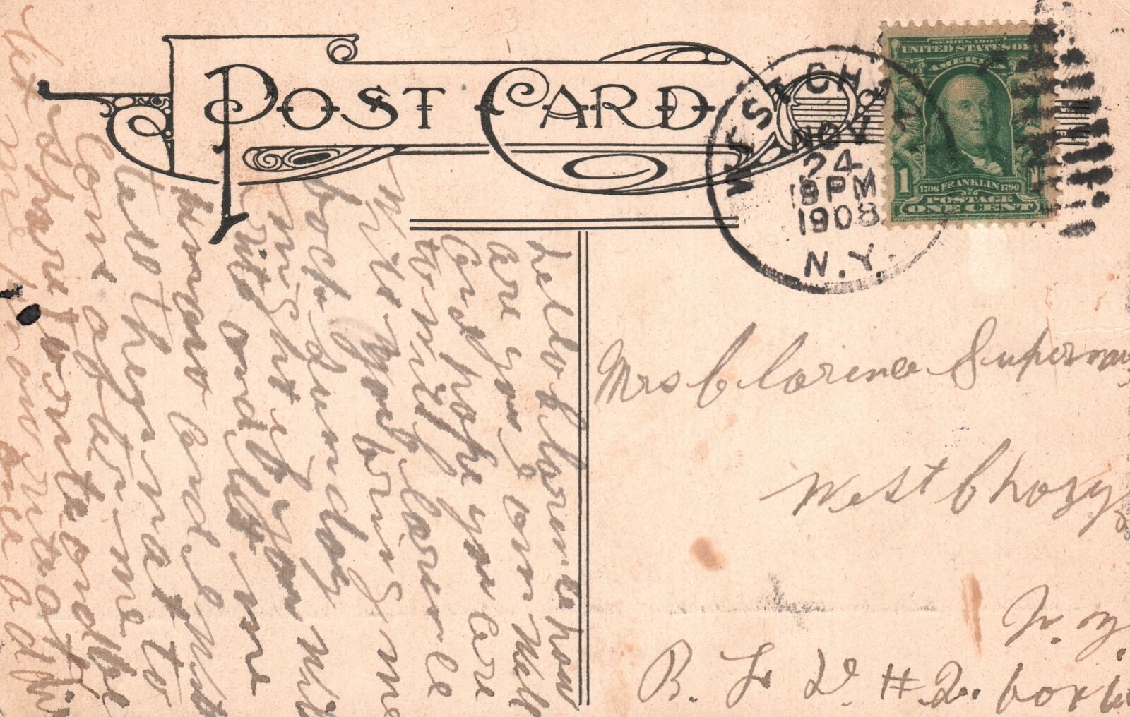 Vintage Postcard 1908 Saint Joseph Roman Catholic Church West Chazy New