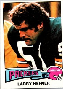 1975 Topps Football Card Larry Hefner Green Bay Packers
