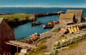 Canada Nova Scotia Scenery At Blue Rocks Fishing Boats and Lobster Traps