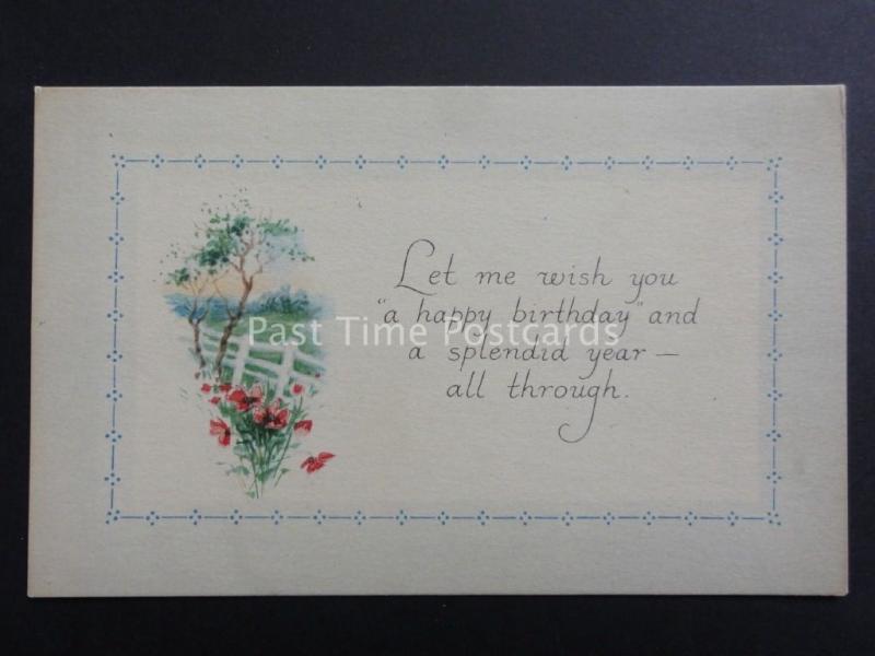 Old Poppies Postcard: LET ME WISH YOU A HAPPY BIRTHDAY...  - Donation to R.B.L.