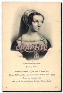 Old Postcard Claude of France Queen of France