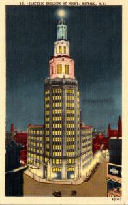 New York Buffalo Electric Building At Night 1946