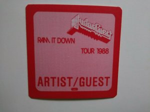 Judas Priest Backstage Pass Original 1988 Concert Tour Heavy Metal Rock Red