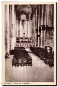 Postcard Old Cunault Interior of I Church