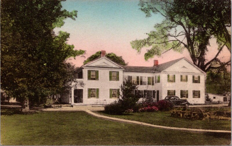 Hand Colored Postcard Barrows House in Dorset, Vermont