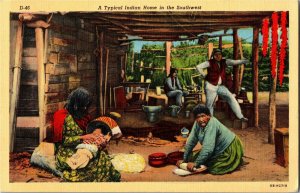 Typical Home in the Southwest U.S. Native American c1942 Vintage Postcard D51
