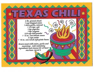 Texas Chili With Beef Recipe Serves Eight 4 by 6 card
