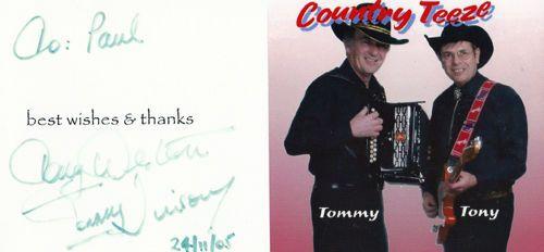 Tommy Vinson Tony Western Country & Western Music Rare Hand Signed Picture Photo