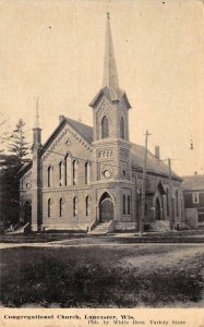 LANCASTER WI Congregational Church Wisconsin Vintage Postcard 1912