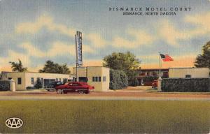 Bismarck North Dakota Motel Court Street View Antique Postcard K53158