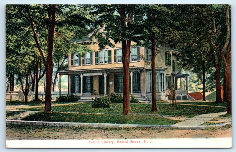 Bound Brook NJ Public Library Postcard New Jersey