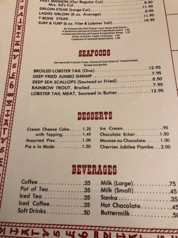 Vintage 60s ED'S STEAKHOUSE Restaurant Menu Bedford PA Pennsylvania