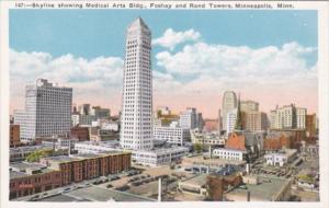 Minnesota Minneapolis Skyline Showing Medical Arts Building Foshay and Rand T...