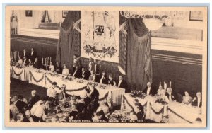 1939 King George VI and Queen Elizabeth Windsor Hotel Montreal Canada Postcard