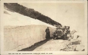 Mt. Washington Car & Snow in June c1915 Shorey 884 Real Photo Postcard