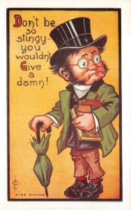 HOBO UMBRELLA BOOKS COMIC RYAN ARTIST SIGNED POSTCARD (1910)