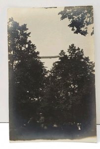 RPPC Zeppelin Hindenburg in Flight Over Germany Real Photo BystandersPostcard A9