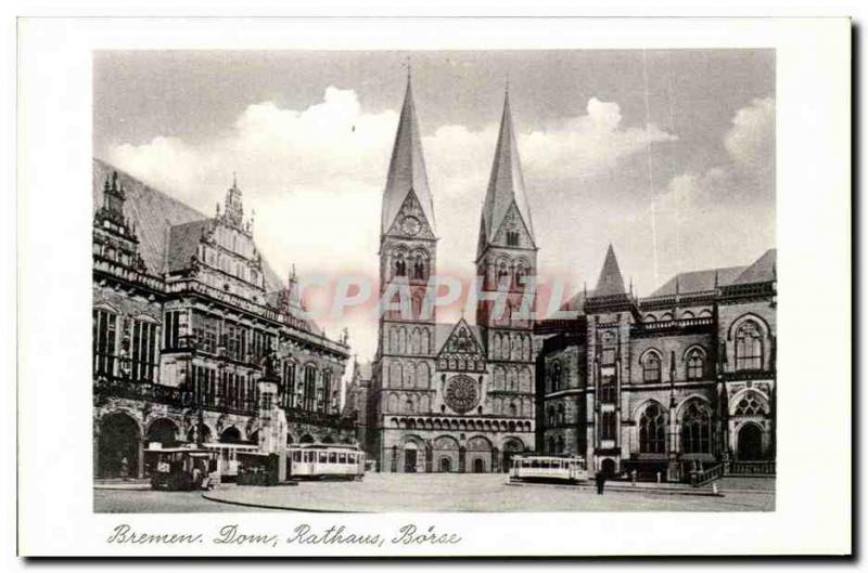 Postcard Old Dome Bremen Rathaus Borse