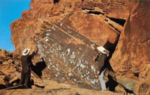 PETROGLYPHS Valley of Fire, Overton, NV Indian writings c1950s Vintage Postcard